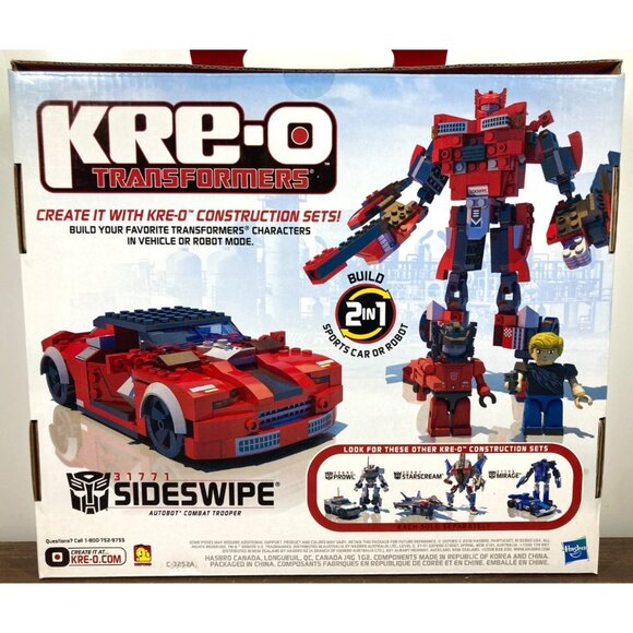 New Hasbro KRE-O Transformers Sideswipe Building Set 31771 2 Kreon Figures 2010 - Picture 3 of 6